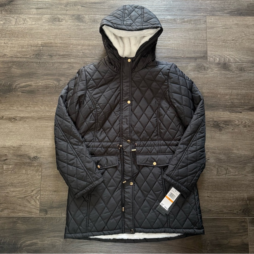 Jones NY Diamond-Quilted Jacket Anorak with Fur Lining NWT (200)